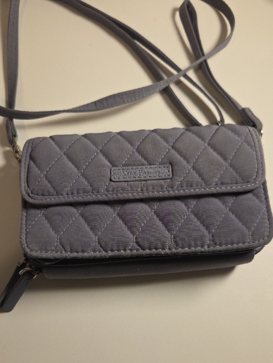 Vera Bradley Handbags - Vera Bradley Quilted Slate Gray Crossbody Wallet